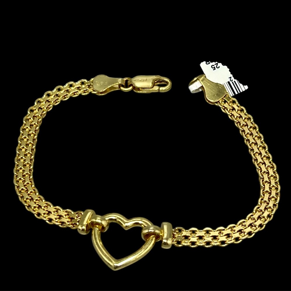 Women’s 18k Gold Over Sterling Silver Heart Bracelet